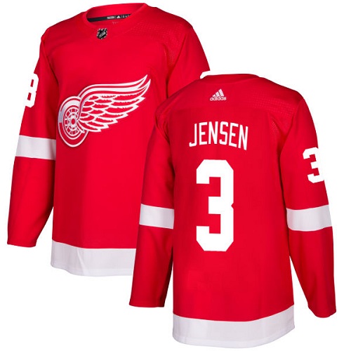 Adidas Red Wings #3 Nick Jensen Red Home Authentic Stitched NHL Jersey